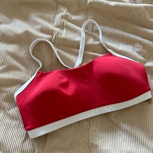 All in Motion Red and White Sports Bra